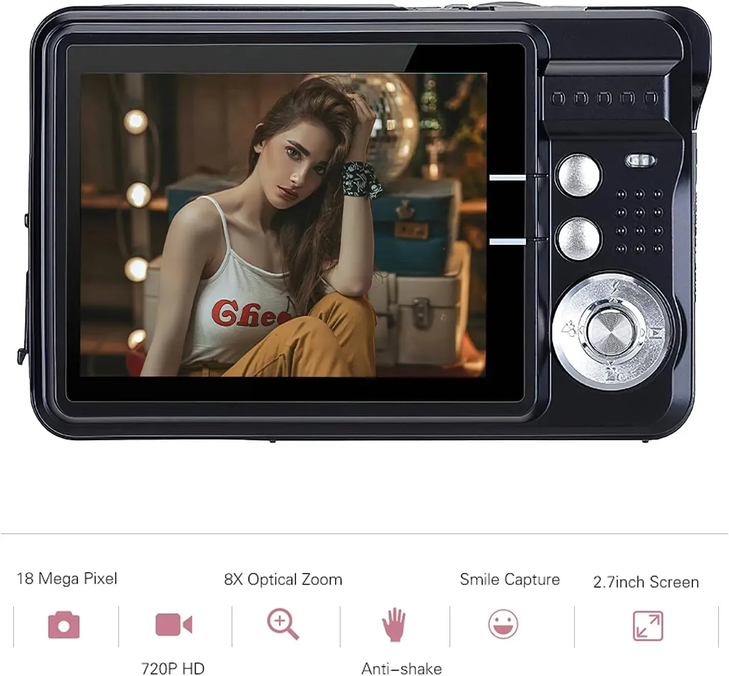 كاميرا أندوير الرقمية المحمولة بدقة 720P و18 ميجابكسل وزوم 8X