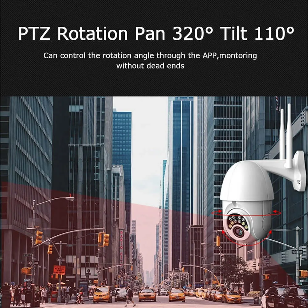 1080P Cloud Storage Wireless PTZ Wireless Camera with 32GB Adata Micro SD Card
