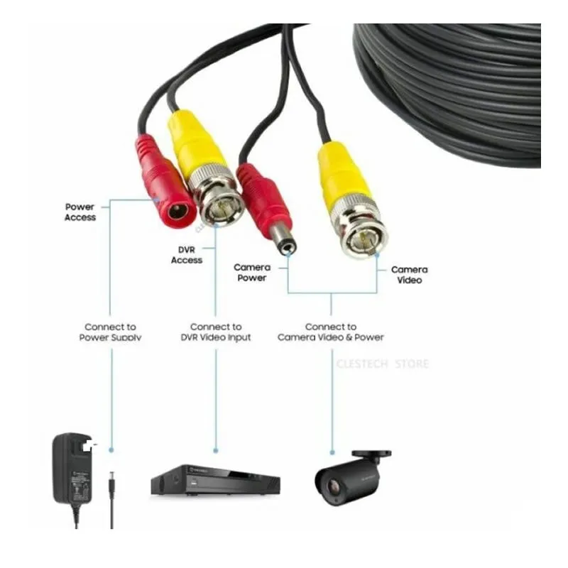 10M Bnc Cable Video   Dc Power Cctv Cable - 10M Bnc