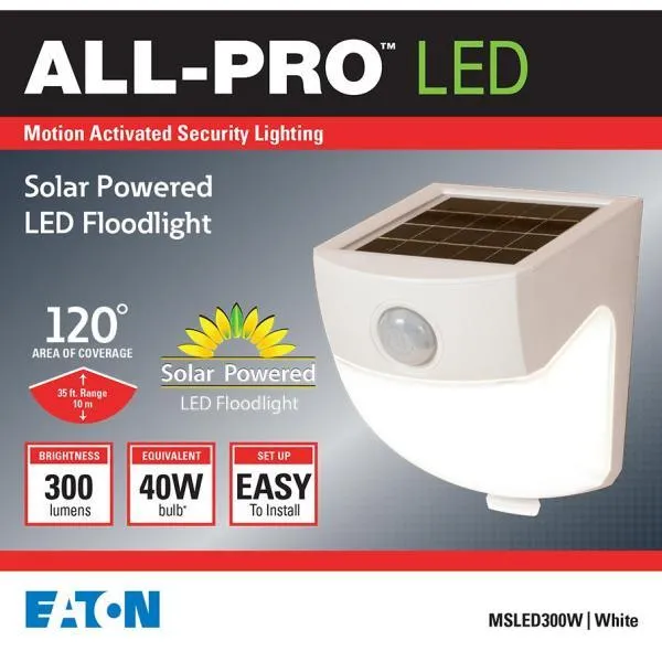 120-Degree White Motion Activated Sensor Outdoor Solar Powered Wedge Security Light