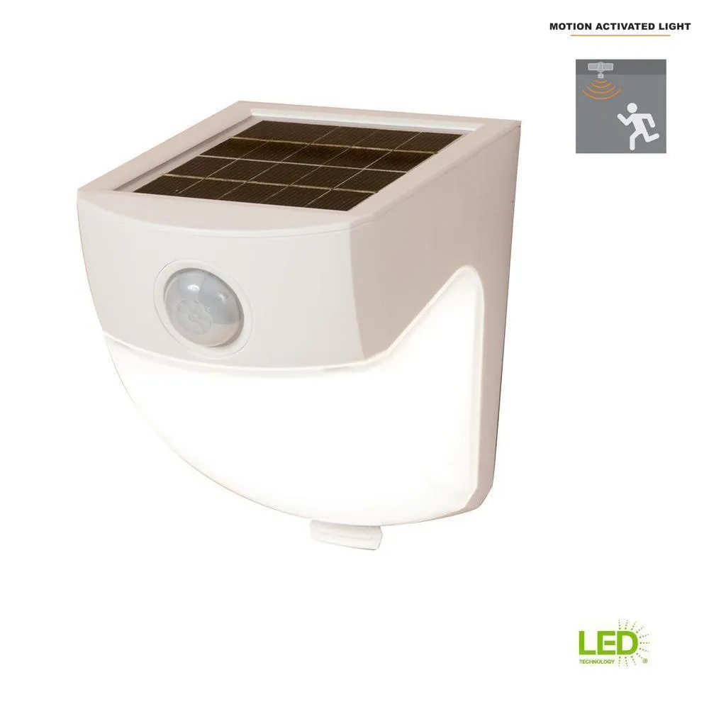 120-Degree White Motion Activated Sensor Outdoor Solar Powered Wedge Security Light