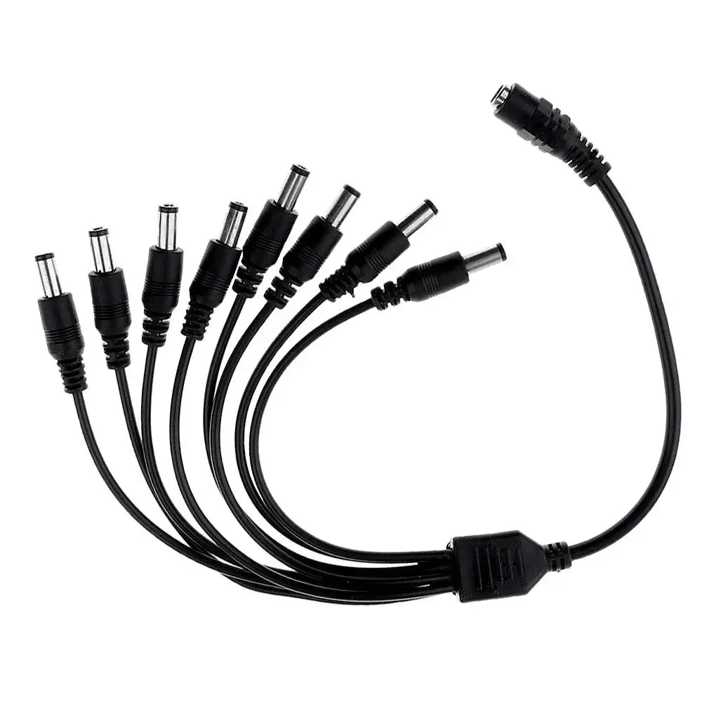 12V DC 5A Power Supply Adapter with 8 Channel CCTV Camera Power Splitter Cable UL Listed