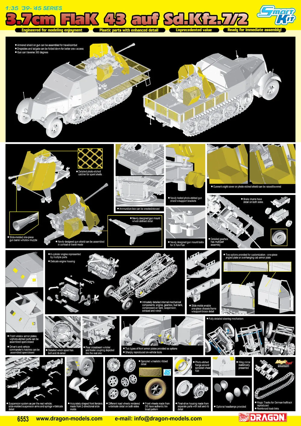 1/35 3.7cm FlaK 43 auf Sd.Kfz.7/2 (Smart Kit)