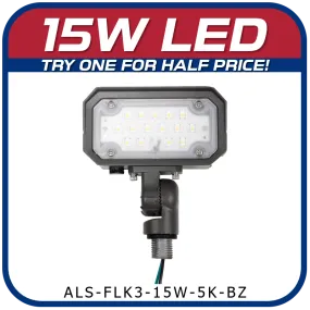 15W LED 3rd Generation 5000K Knuckle Mount Floodlight