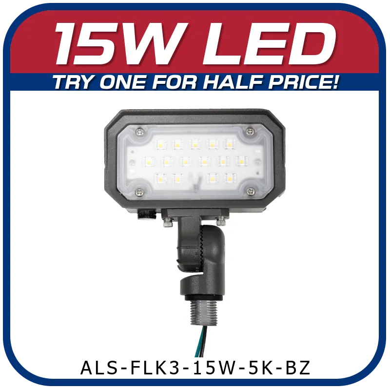 15W LED 3rd Generation 5000K Knuckle Mount Floodlight