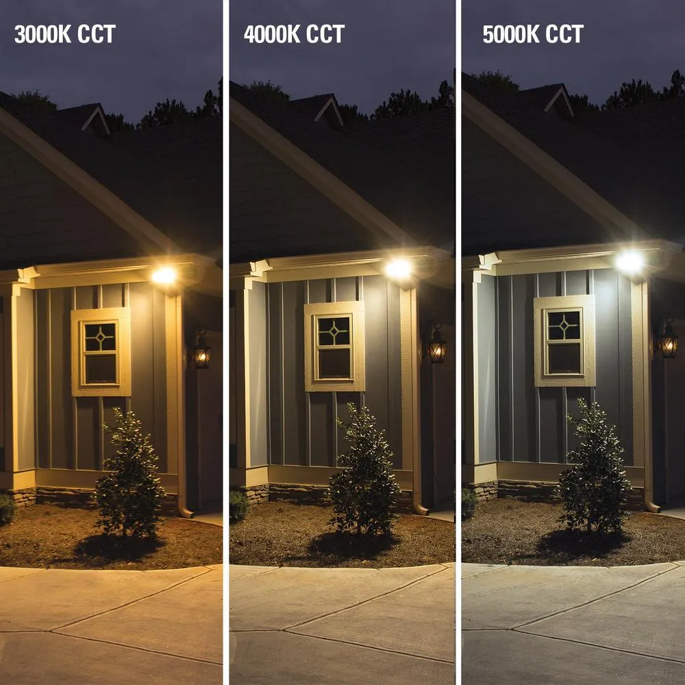 180-Degree White Smart Bluetooth Motion Activated Outdoor Integrated LED Flood Light with In-Wall Accessory Dimmer