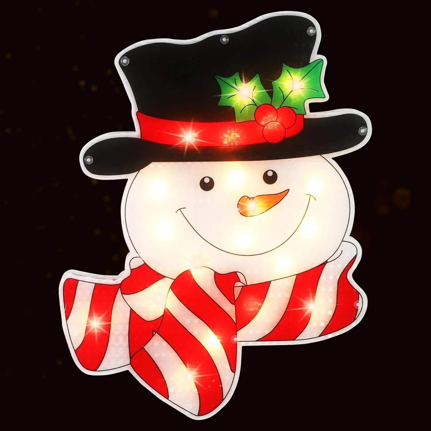 18" Pre-Lit Snowman Plaque
