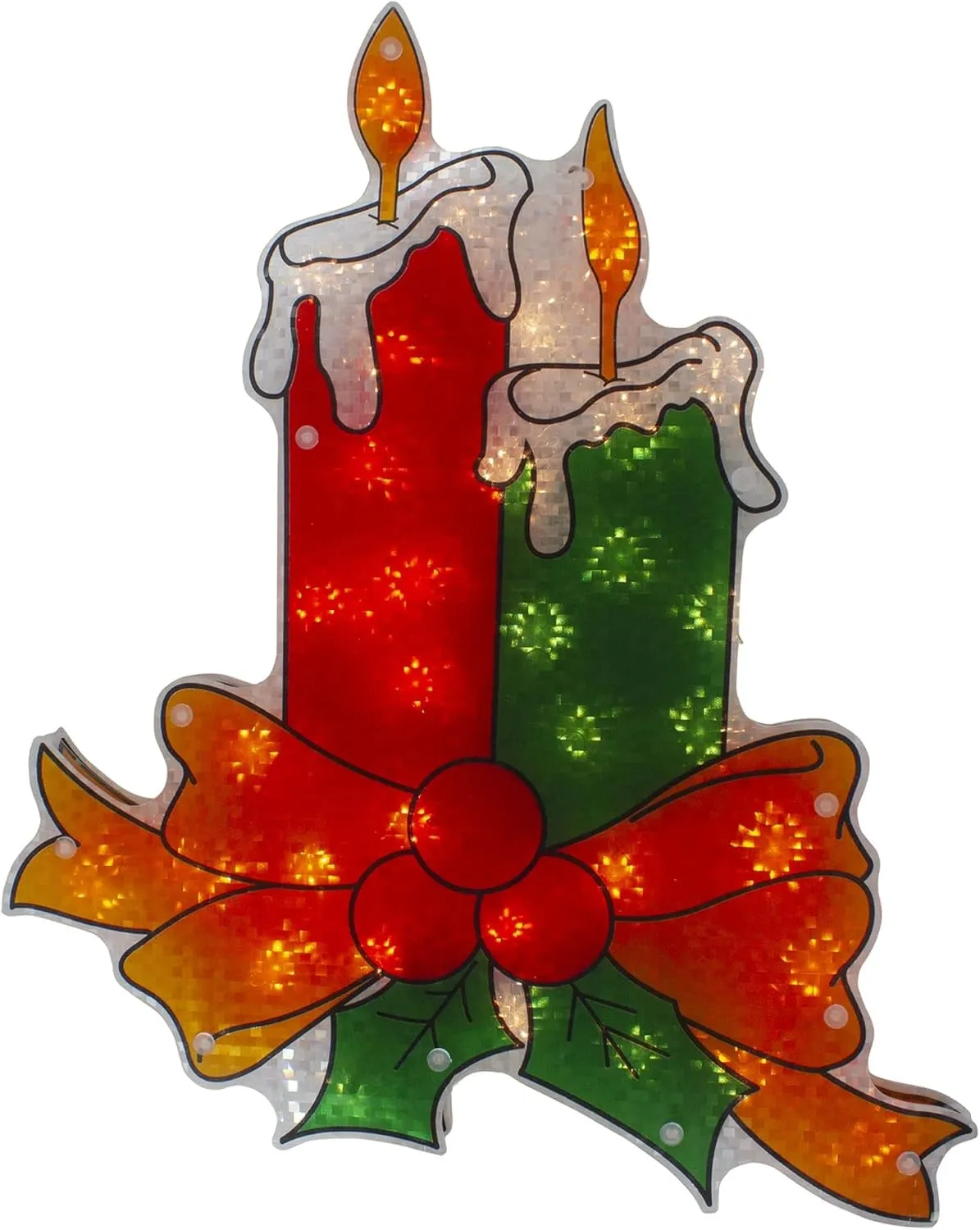 18" Pre-Lit Two Candle Plaque