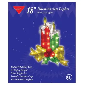 18" Pre-Lit Two Candle Plaque