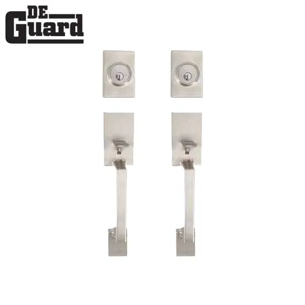 2 x Premium Square "Lyndale" Style Design Handleset w/ Interior Knob - SS - SC1 (Bundle of 2)