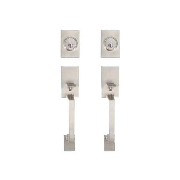 2 x Premium Square "Lyndale" Style Design Handleset w/ Interior Knob - SS - SC1 (Bundle of 2)