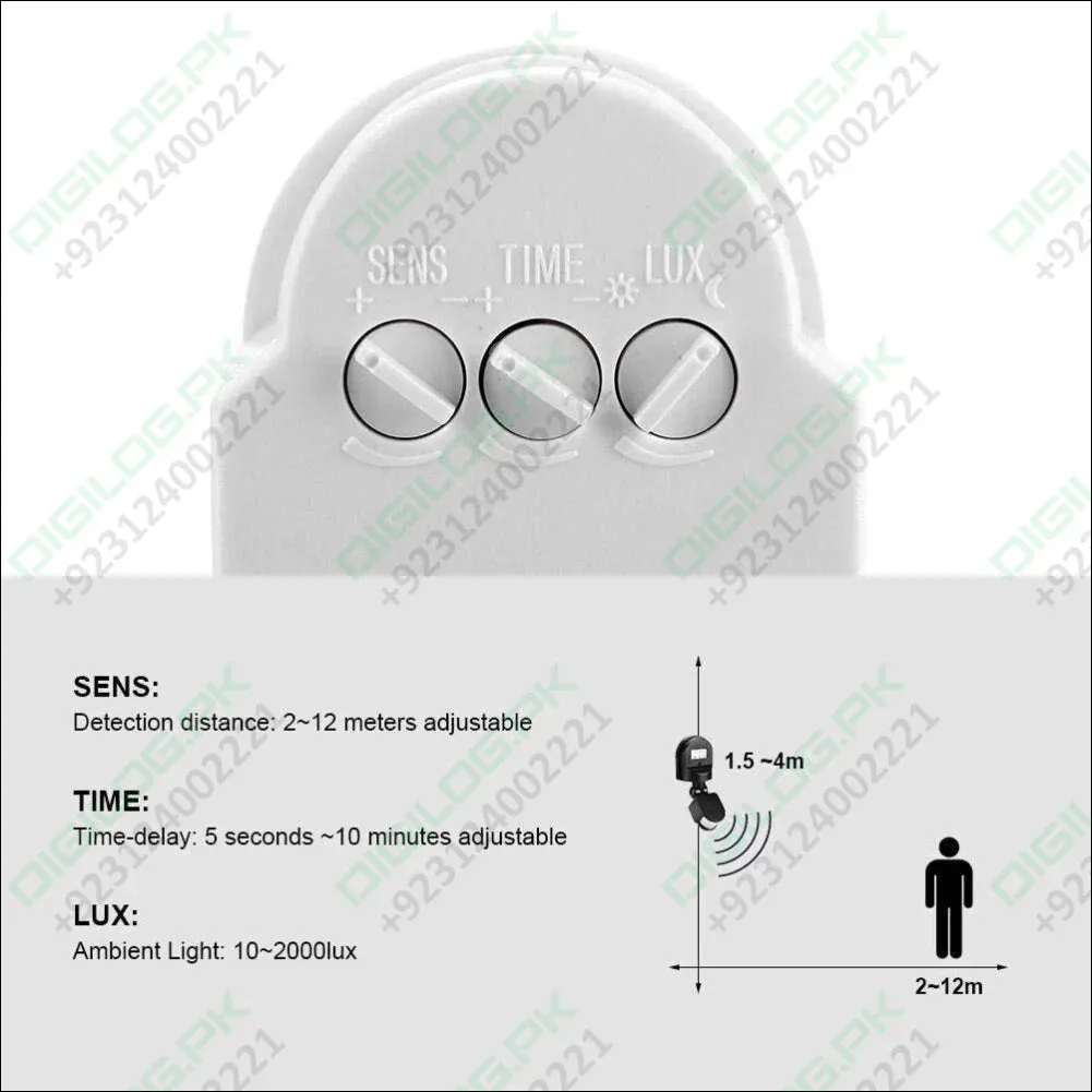 220V Automatic Infrared PIR LED Motion Sensor Detector Switch