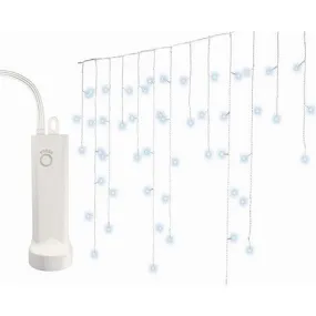 23 FT Cool White 192 LED Icicle 8 Function Twinkle Battery Operated