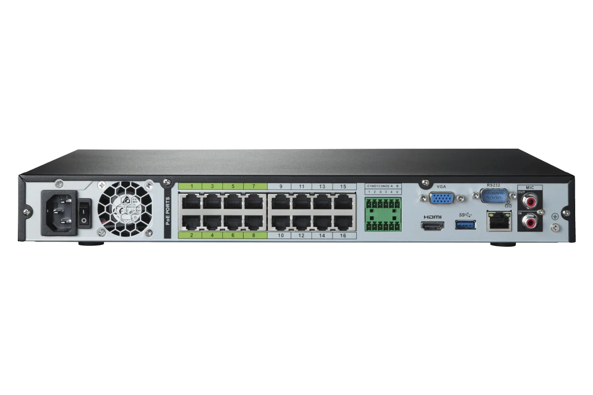 2K IP Security Camera System with 16 Channel NVR and 8 HD IP Outdoor 5MP Cameras, 135FT Night Vision