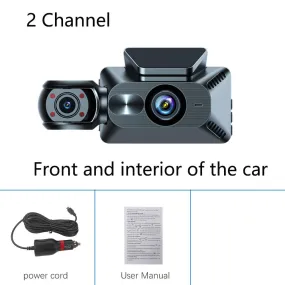 3 Channel Dash Cam Built-in WiFi Front and Rear Inside Dash