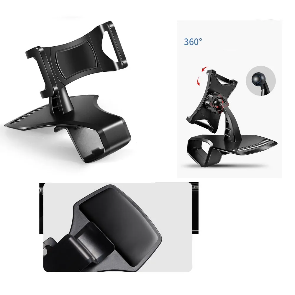3 in 1 Car GPS Smartphone Holder: Dashboard / Visor Clamp   AC Grid Clip for MAXCOM SMART MS457 (2018) - Black