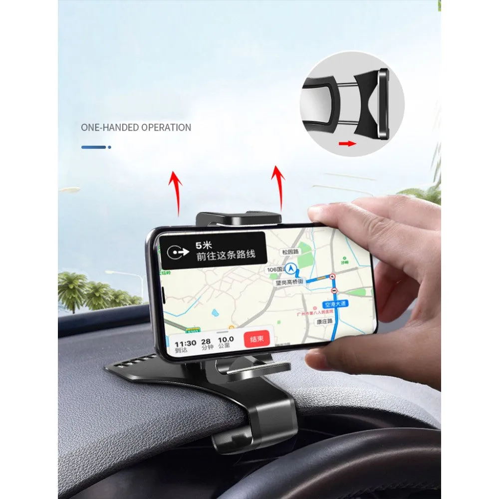 3 in 1 Car GPS Smartphone Holder: Dashboard / Visor Clamp   AC Grid Clip for MAXCOM SMART MS457 (2018) - Black