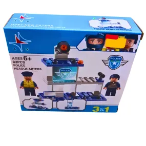 3-in-1 Police Headquarters Building Block Set (83 PCS) – Ages 6  🚓🏢👮‍♂️