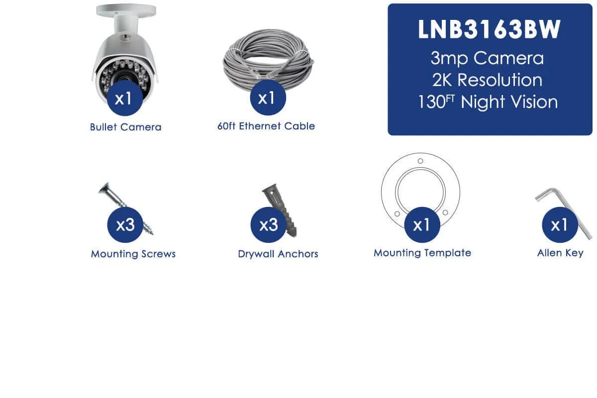 3 Megapixel HD Security Cameras with Long Range Night Vision  (4-Pack)