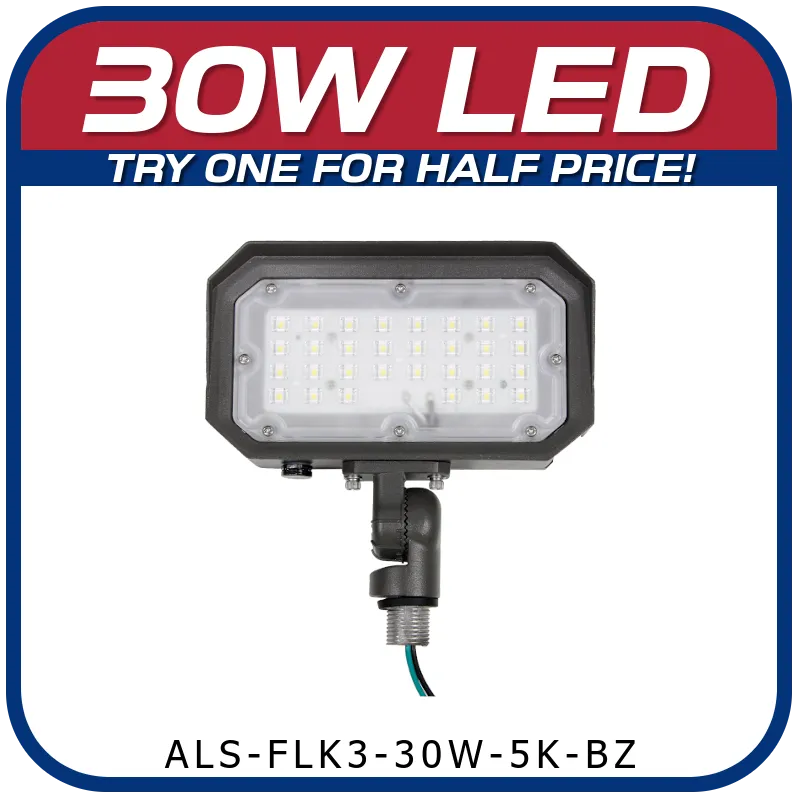 30W LED 3rd Generation 5000K Knuckle Mount Floodlight