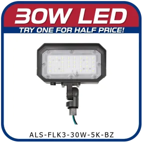 30W LED 3rd Generation 5000K Knuckle Mount Floodlight 30W LED 3rd Generation 5000K Knuckle Mount Floodlight
