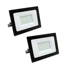 30W Slim LED Floodlight 6000K, 2 Years Warranty, Slim and Sleek Design (Pack of 2)