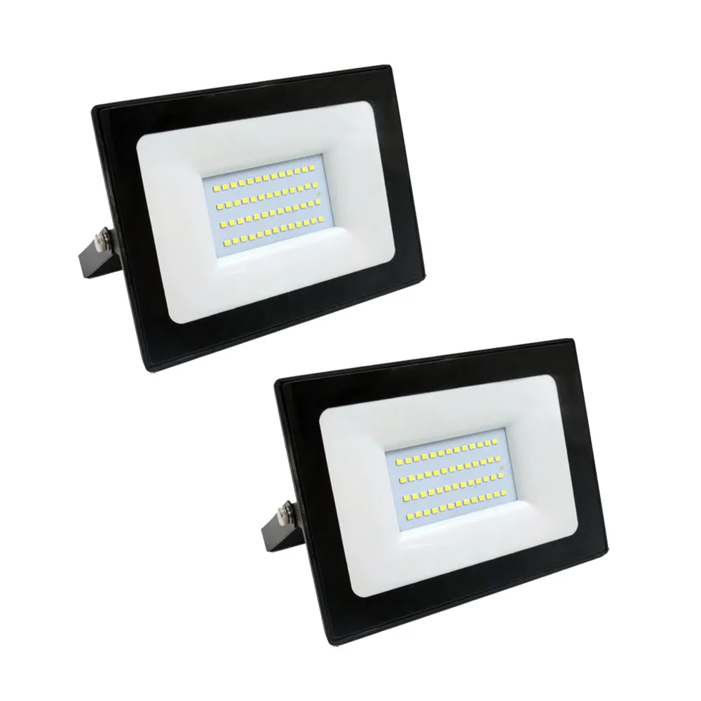 30W Slim LED Floodlight 6000K, 2 Years Warranty, Slim and Sleek Design (Pack of 2)