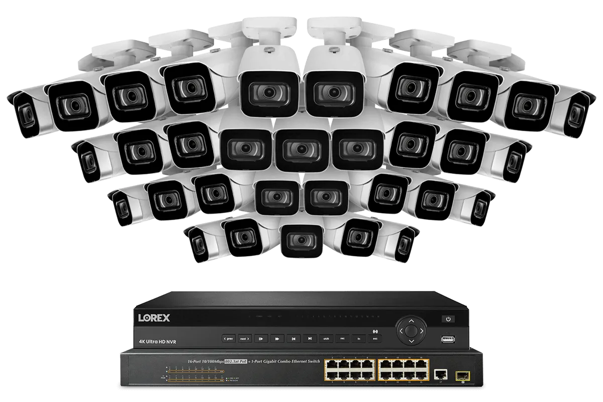 32-Channel NVR System with 4K (8MP) IP Cameras