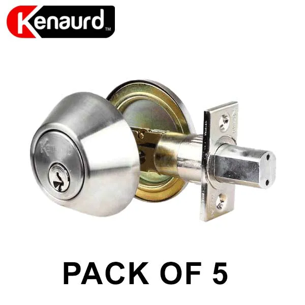 5 x Premium Single Cylinder Deadbolt Locks - Satin Chrome (SC1) (Pack of 5)