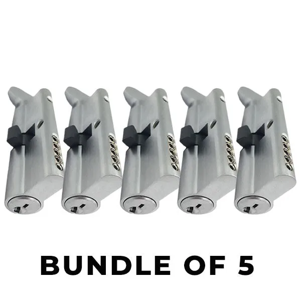 5 x Profile Cylinder - Single Sided - Thumb Turn - 26D - Satin Chrome - (SC1) (2-3/4" 70mm) (BUNDLE OF 5)