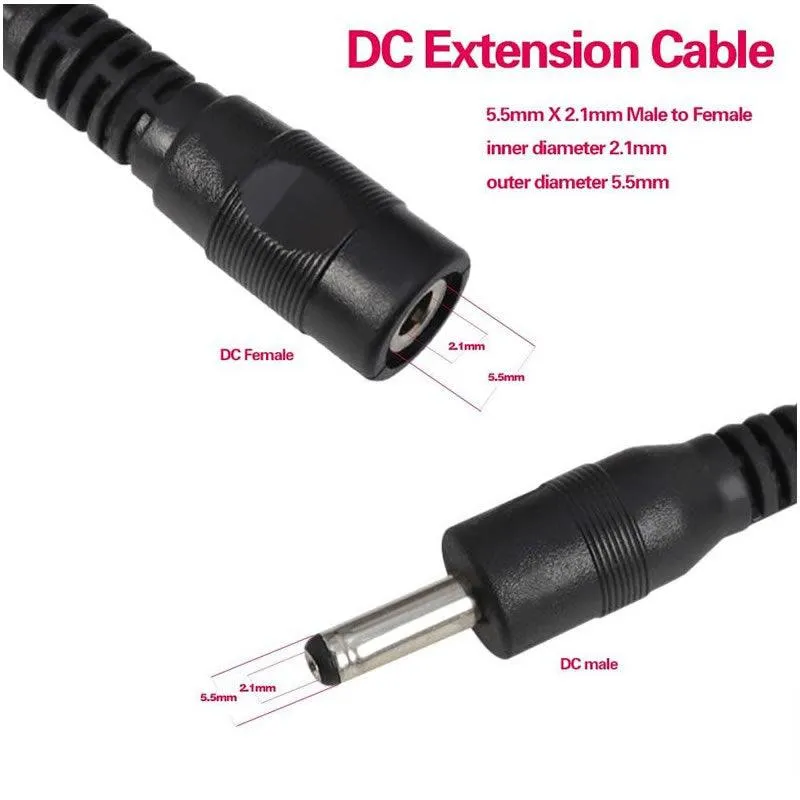 50M Dc Black Power Extension Cable Dc-50