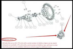 601428 Rear Hub Assembly, OEM Genuine Loegering 50  VTS Track, Replaces 4 Bolt Hole Type