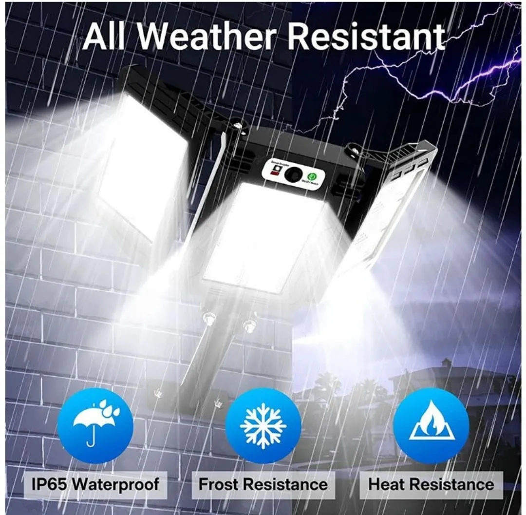 60W 3 Heads Smart Sensor Outdoor Solar Flood Light