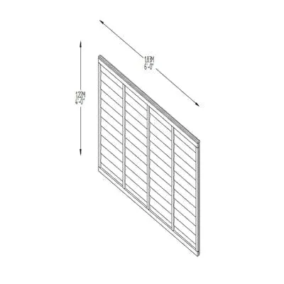 6ft x 4ft Pressure Treated Superlap Fence Panel