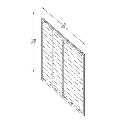 6ft x 5ft  Pressure Treated Superlap Fence Panel