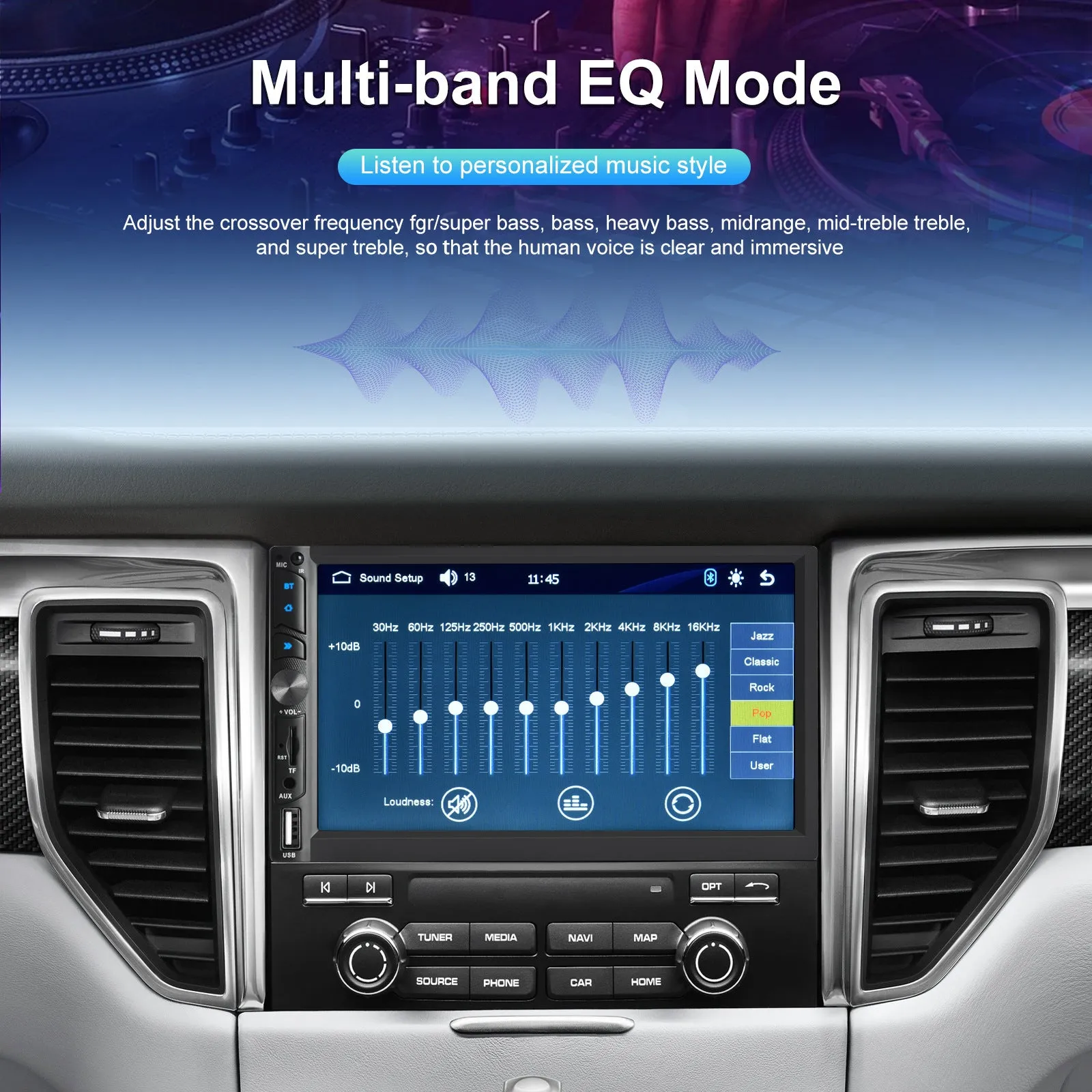 7-inch Dual Din Car Radio Universal Wireless Mp5 Player for