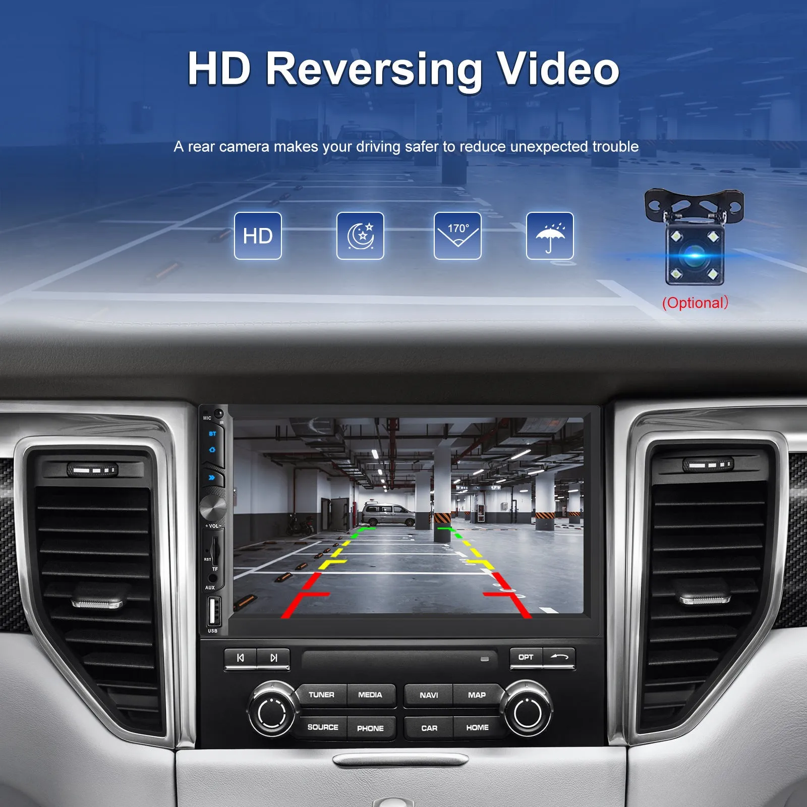 7-inch Dual Din Car Radio Universal Wireless Mp5 Player for