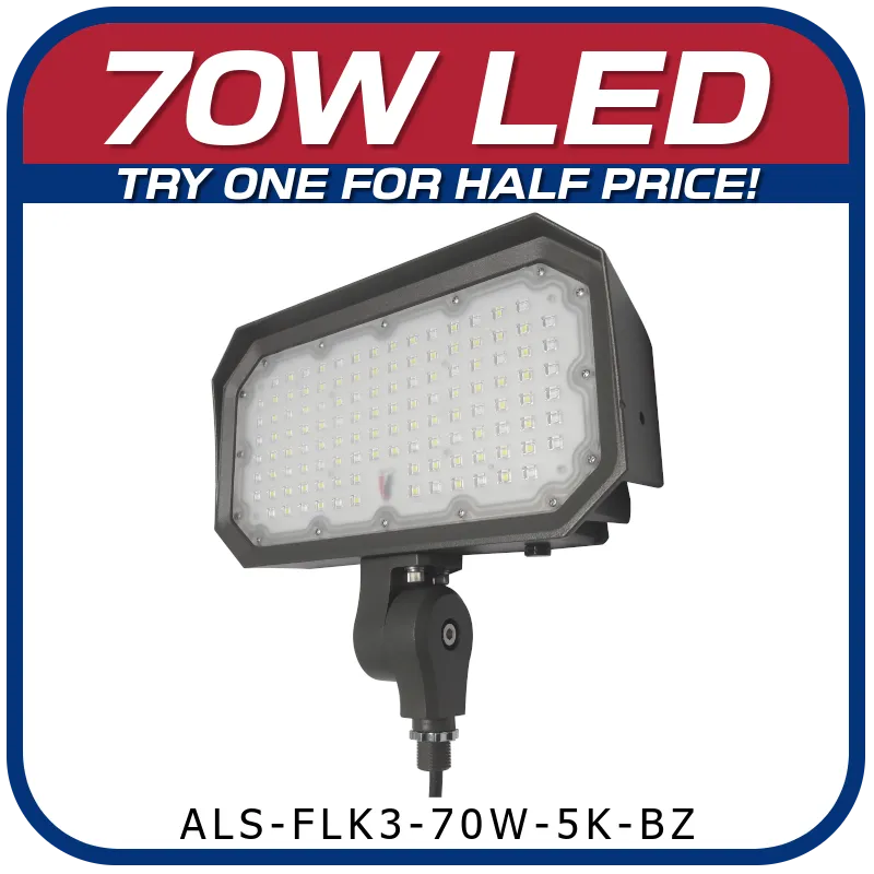 70W LED 3rd Generation 5000K Knuckle Mount Floodlight