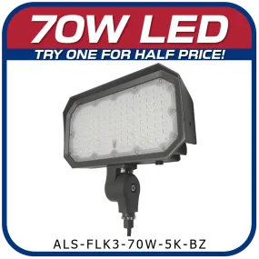 70W LED 3rd Generation 5000K Knuckle Mount Floodlight