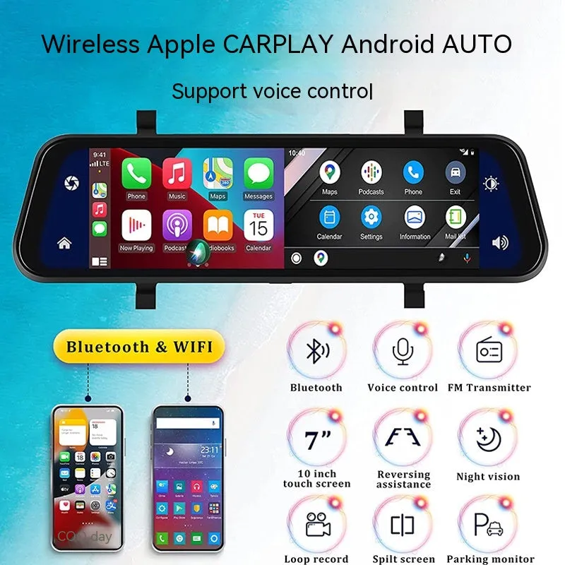 9-inch Universal Touch Screen Dual Camera Wireless Car GPS