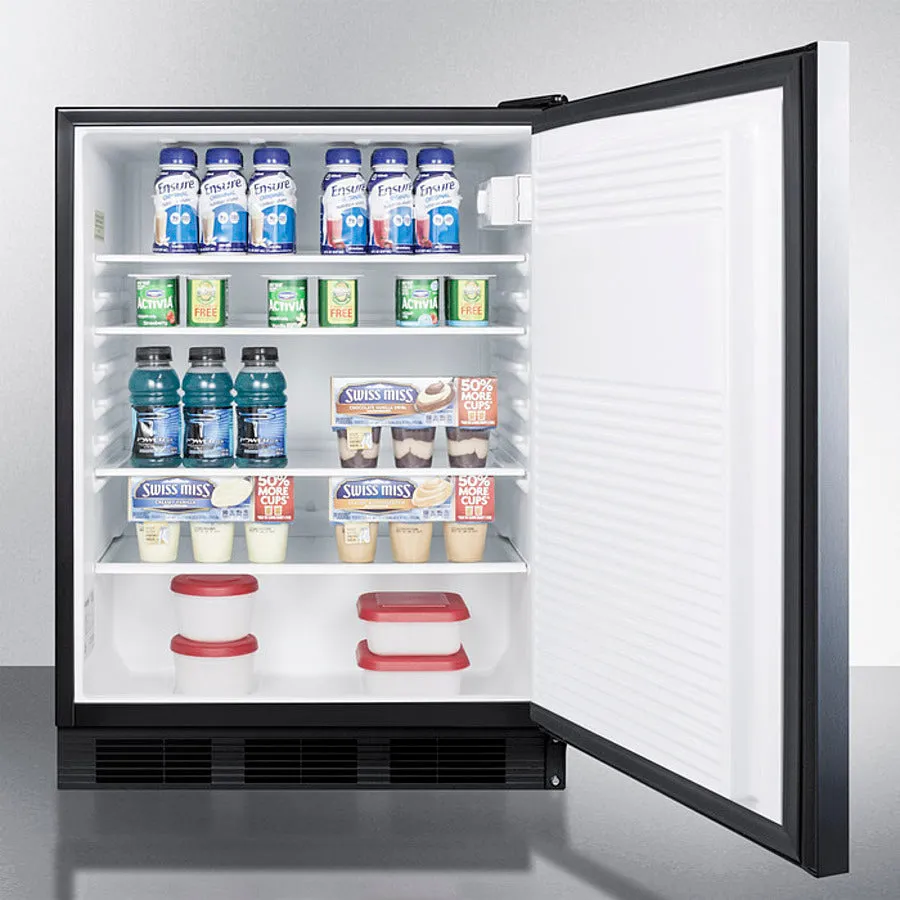 Accucold 24" Wide Built-In All-Refrigerator with Horizontal Handle - FF7BKBISSHH