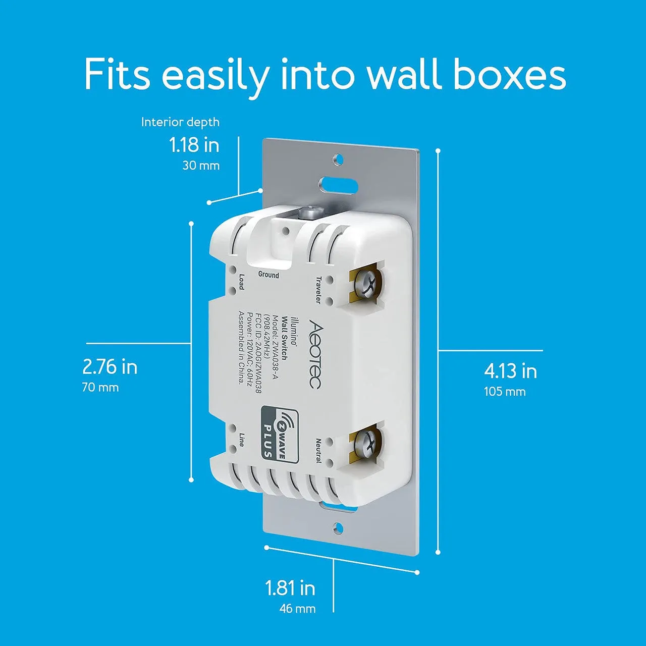 Aeotec ZWA038 illumino On/Off Light Switch (Z-Wave Plus)