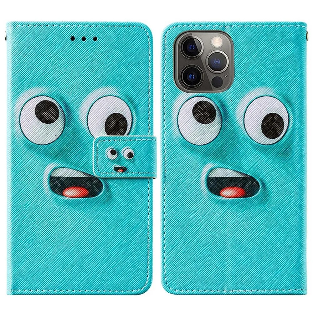 Anymob iPhone Blue Cat Flip Leather Phone Cases Animal Painted Wallet Cover