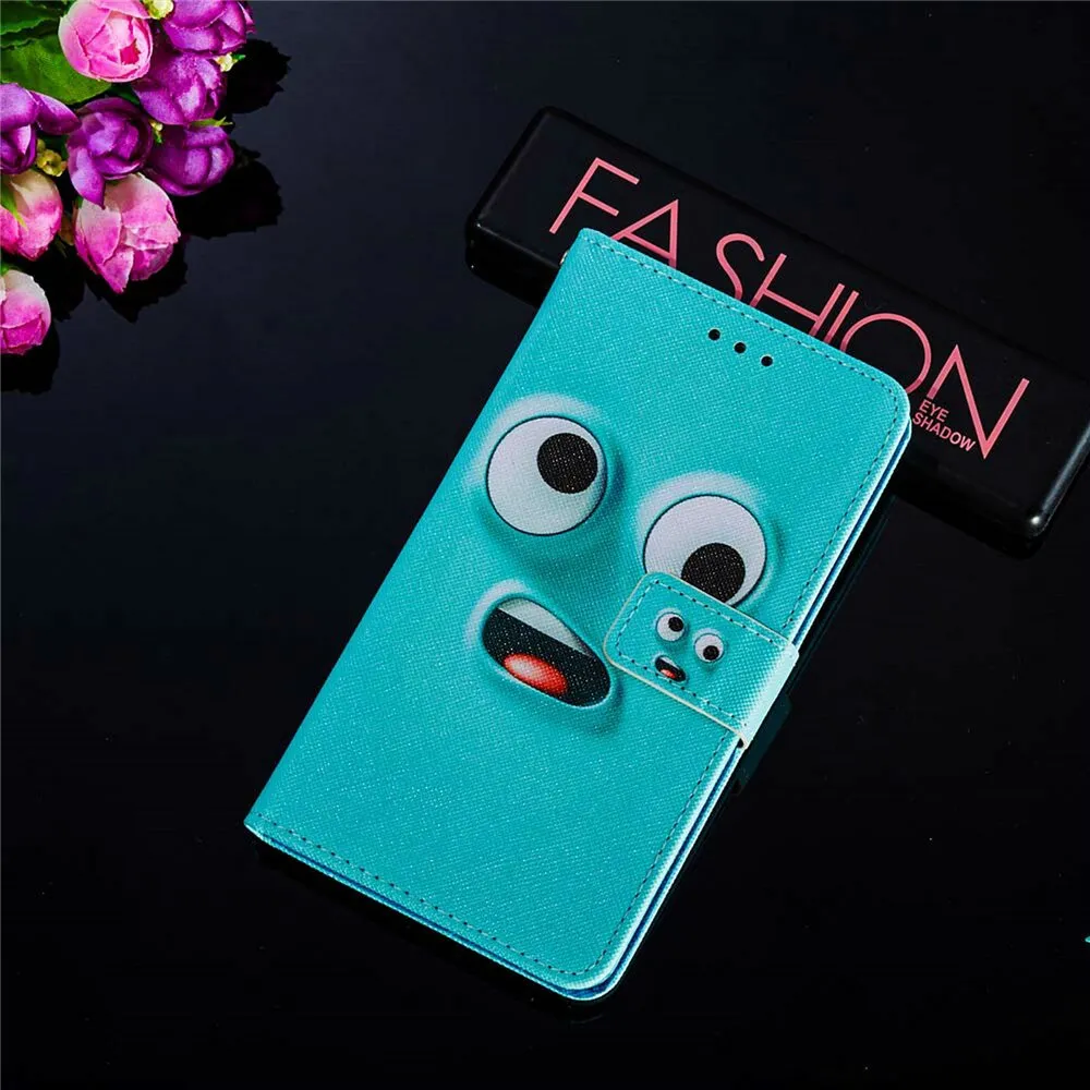 Anymob iPhone Blue Cat Flip Leather Phone Cases Animal Painted Wallet Cover