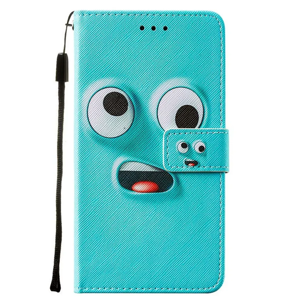 Anymob iPhone Blue Cat Flip Leather Phone Cases Animal Painted Wallet Cover