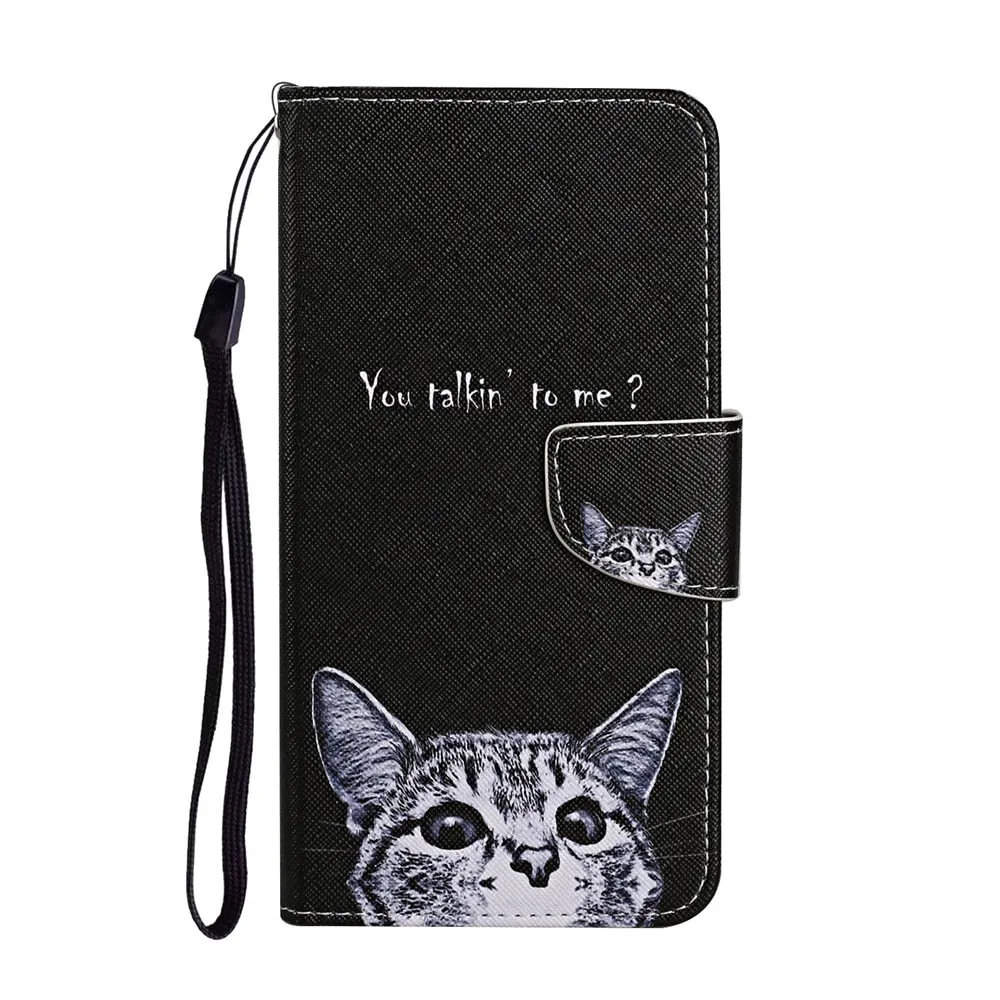 Anymob iPhone Case Black with Butterfly lights Flip Leather Wallet Stand Cover Phone Bag Shell