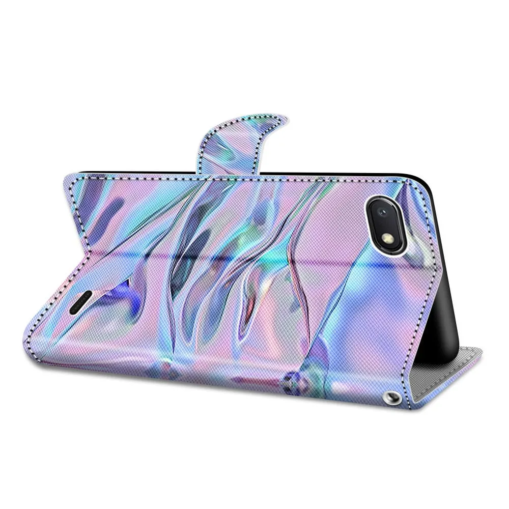 Anymob iPhone Case Northern Lights Color Flip Leather Wallet Animal Painting Phone Book Style Cover