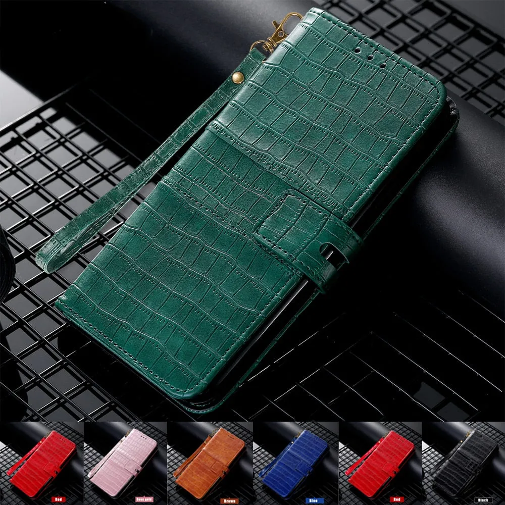 Anymob Samsung Black Leather Case Cover 3D Flip Wallet Phone Protection