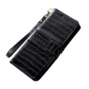 Anymob Samsung Black Leather Case Cover 3D Flip Wallet Phone Protection