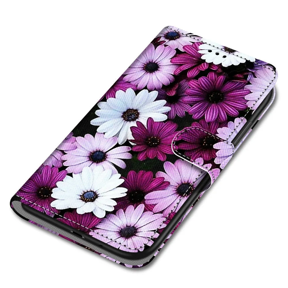 Anymob Samsung Case Northern Lights Color Luxury Painted Flip Cute Playful Cat Wallet Phone Cover